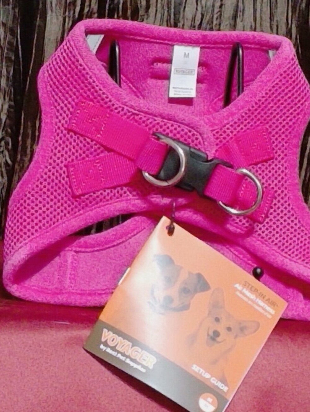 Voyager Pink Soft Mesh Dog Harness Medium Size
